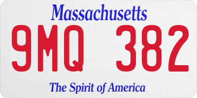 MA license plate 9MQ382
