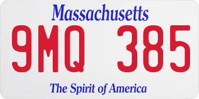 MA license plate 9MQ385