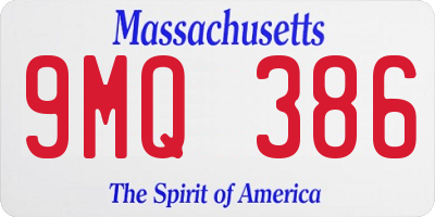 MA license plate 9MQ386