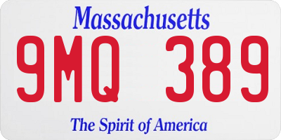 MA license plate 9MQ389