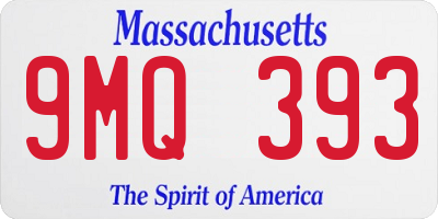 MA license plate 9MQ393