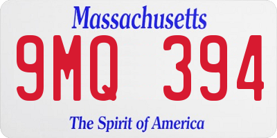 MA license plate 9MQ394