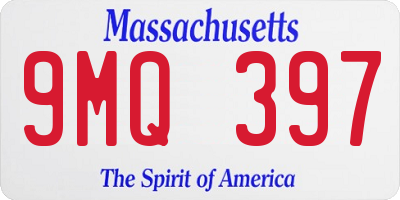 MA license plate 9MQ397