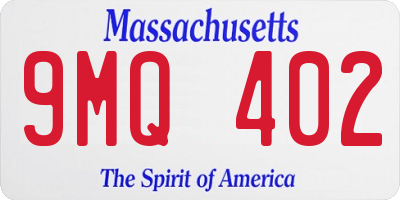 MA license plate 9MQ402