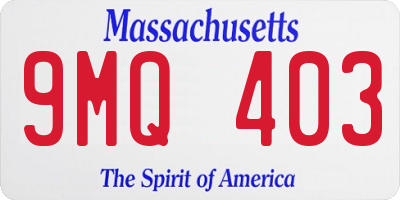 MA license plate 9MQ403