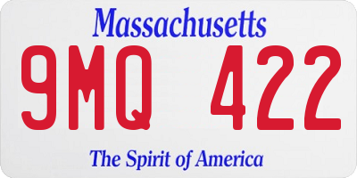 MA license plate 9MQ422