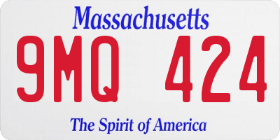 MA license plate 9MQ424