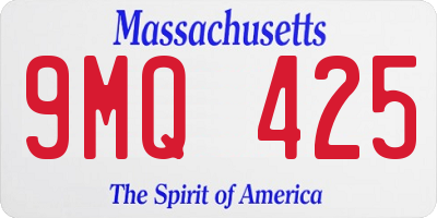 MA license plate 9MQ425