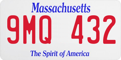 MA license plate 9MQ432
