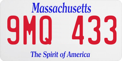 MA license plate 9MQ433