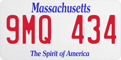 MA license plate 9MQ434
