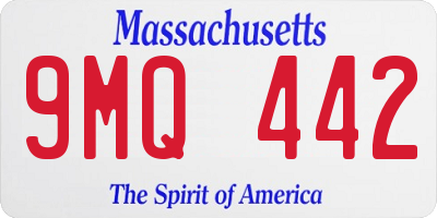 MA license plate 9MQ442