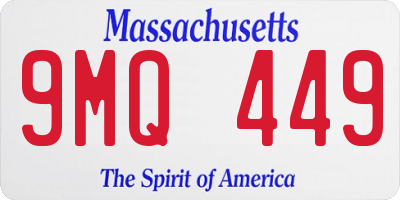 MA license plate 9MQ449