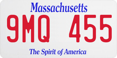 MA license plate 9MQ455