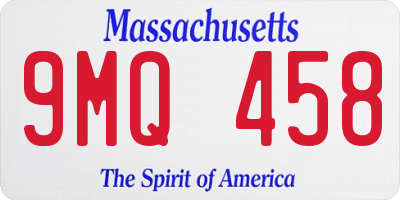 MA license plate 9MQ458