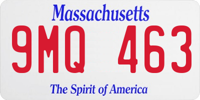 MA license plate 9MQ463