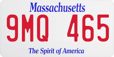 MA license plate 9MQ465