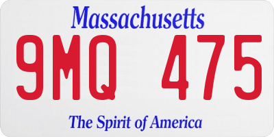 MA license plate 9MQ475