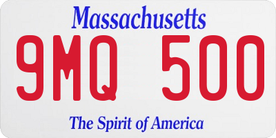 MA license plate 9MQ500