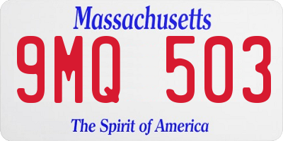 MA license plate 9MQ503