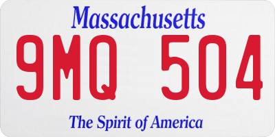 MA license plate 9MQ504