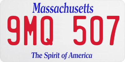 MA license plate 9MQ507