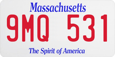 MA license plate 9MQ531