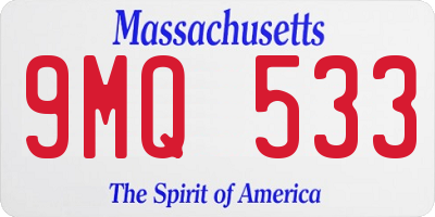 MA license plate 9MQ533