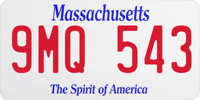 MA license plate 9MQ543