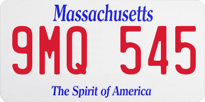 MA license plate 9MQ545