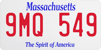 MA license plate 9MQ549