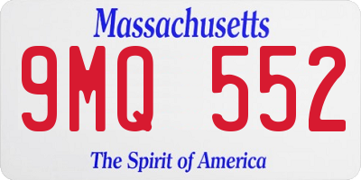 MA license plate 9MQ552