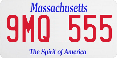 MA license plate 9MQ555