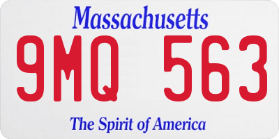 MA license plate 9MQ563