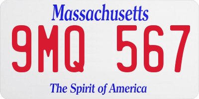 MA license plate 9MQ567