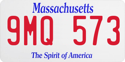MA license plate 9MQ573