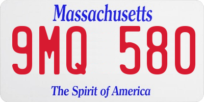 MA license plate 9MQ580
