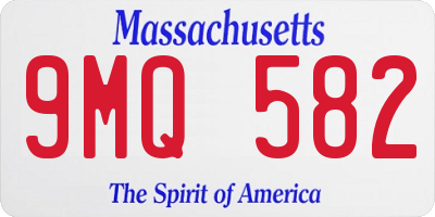 MA license plate 9MQ582