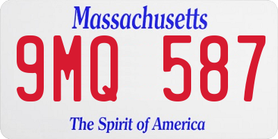 MA license plate 9MQ587