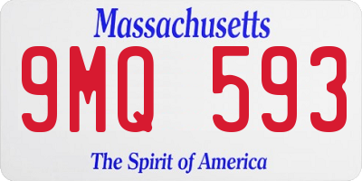MA license plate 9MQ593