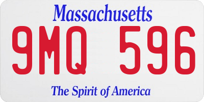 MA license plate 9MQ596