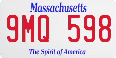 MA license plate 9MQ598