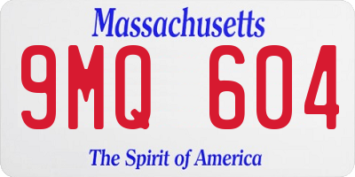 MA license plate 9MQ604