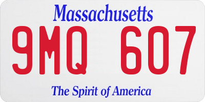 MA license plate 9MQ607