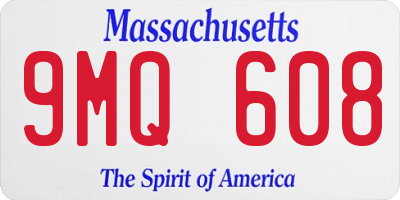 MA license plate 9MQ608