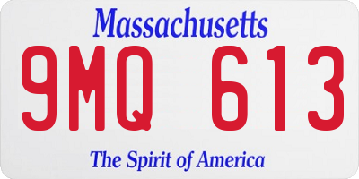 MA license plate 9MQ613