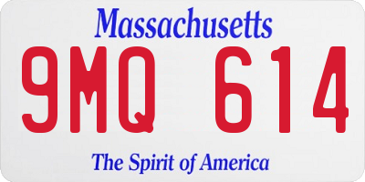MA license plate 9MQ614