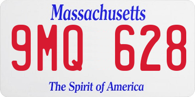 MA license plate 9MQ628