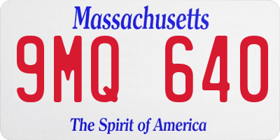 MA license plate 9MQ640