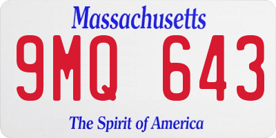 MA license plate 9MQ643